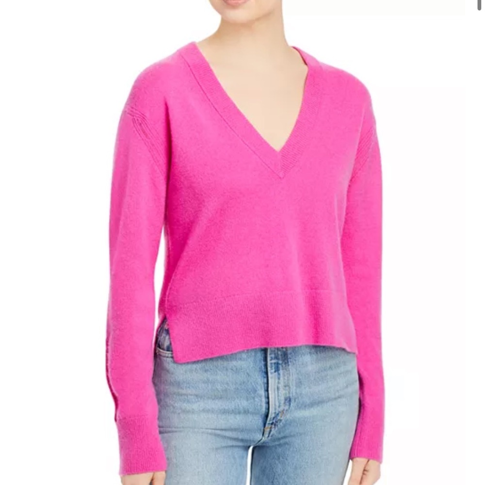 Cashmere V-Neck Pink Sweater